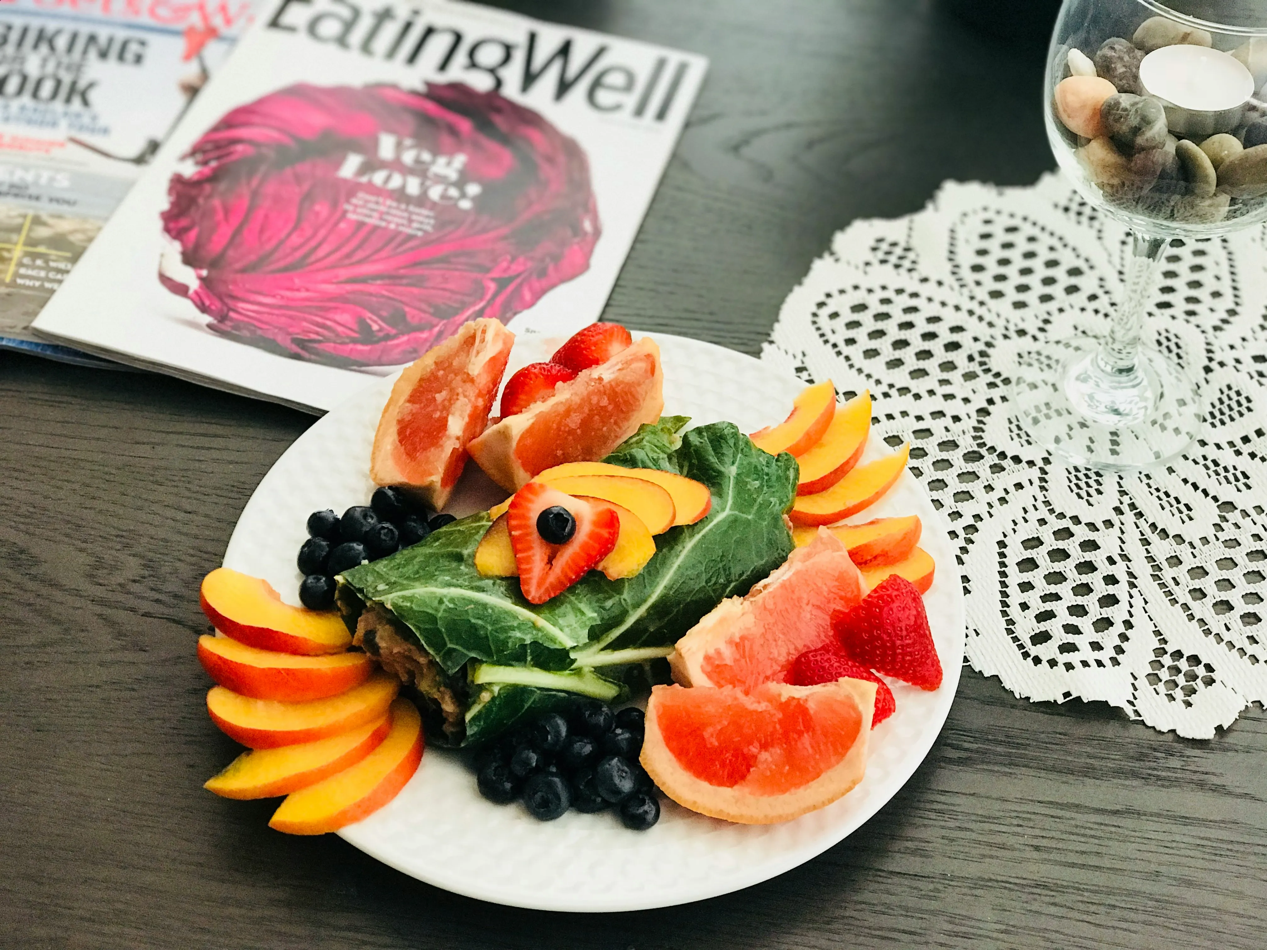a plate full of healthy food